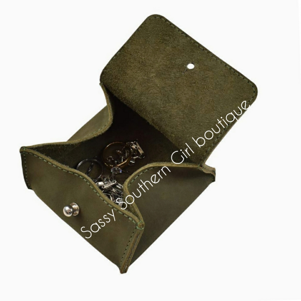 ⭐🆕Boho Hide & Drink Leather jewelry pouch